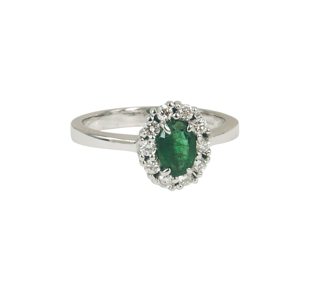 Anello Lady D smeraldo e diamanti