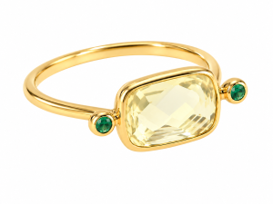 Anello Gold of Nine oro giallo quarzo lemon Stonethic